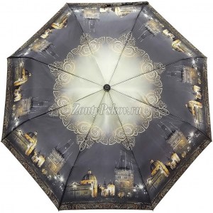 Стильный зонтик Три Слона с собором, полуавтомат, 3 сл.,арт.882А 21